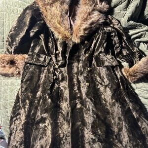 Luxurious Faux Fur Trimmed Coat